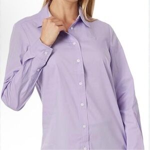 US Polo Women's Slim Fit Purple Button-Up Shirt